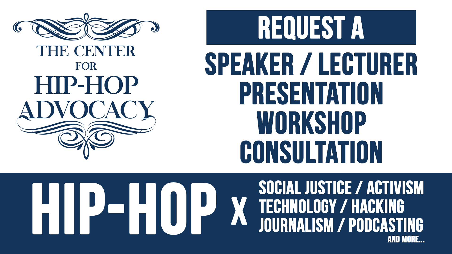 Hip-hop public speaker, presentation, workshop inquiry