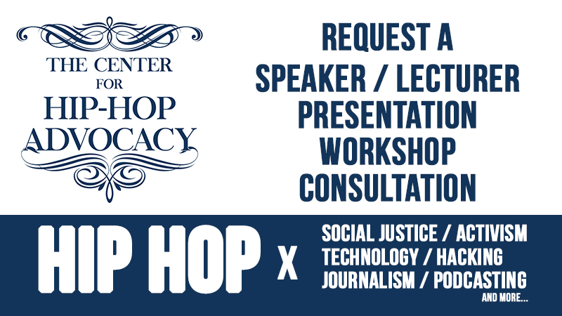 Hip hop public speaker, lecturer, presentation, workshop